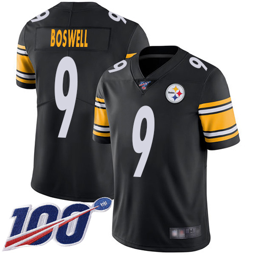 Youth Pittsburgh Steelers Football #9 Limited Black Chris Boswell Home 100th Season Vapor Untouchable Nike NFL Jersey->youth nfl jersey->Youth Jersey